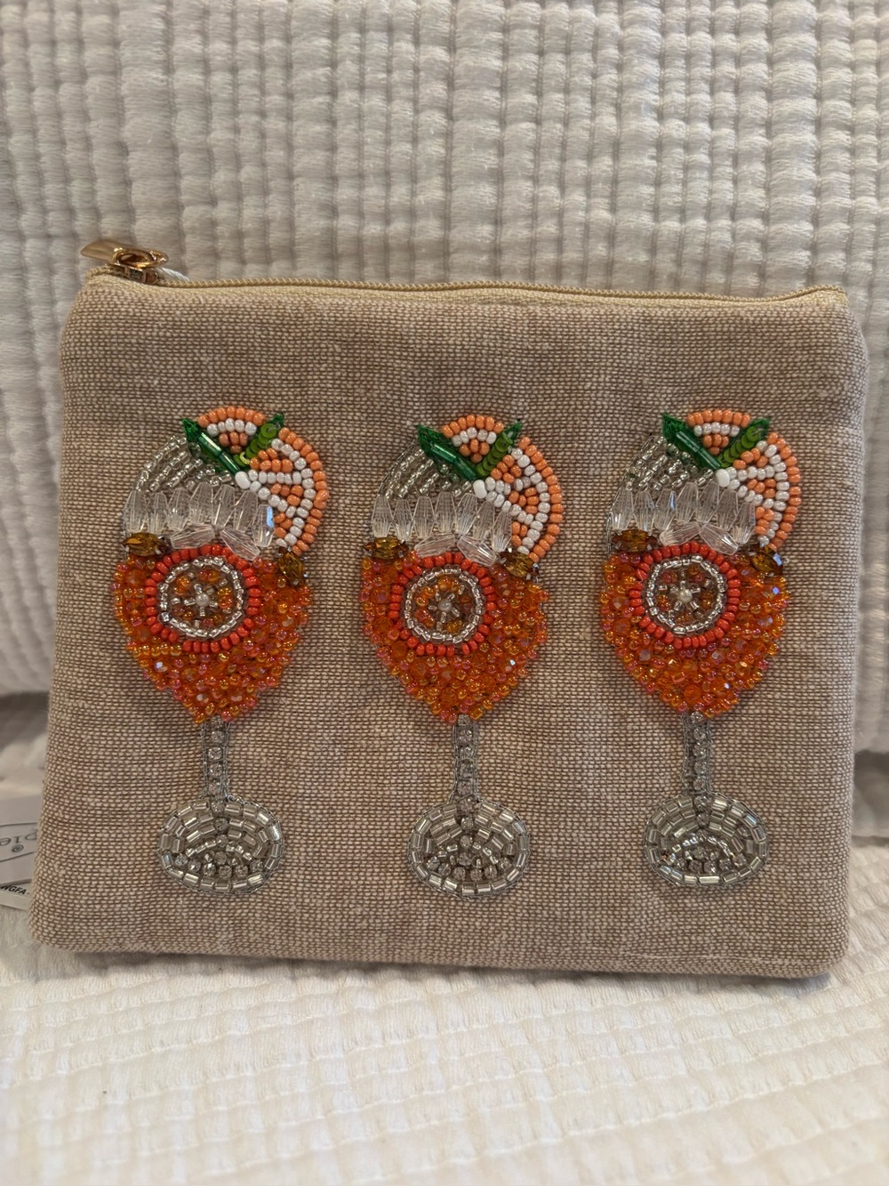 Beaded pouch with spritz cocktails